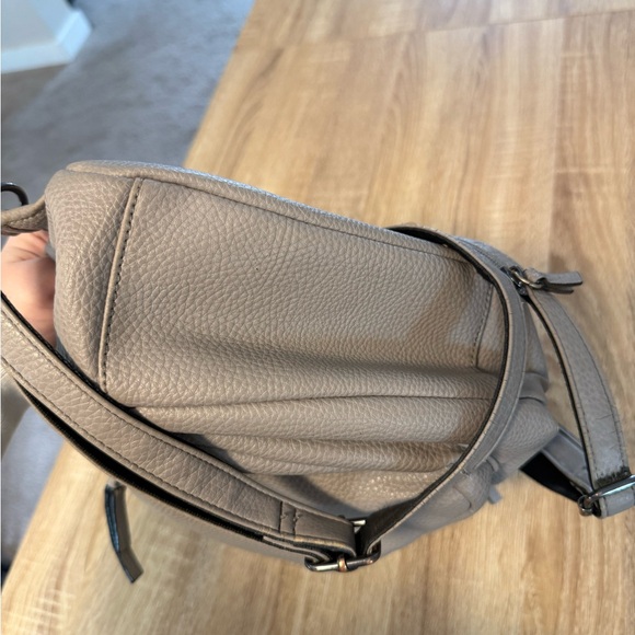 Compact Neutral Leather Mini Backpack - Picture 6 of 7
